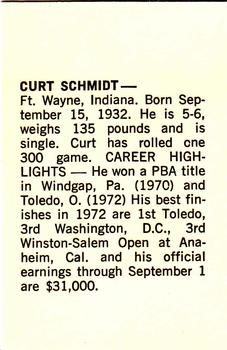 1973 PBA Bowling #NNO Curt Schmidt Back